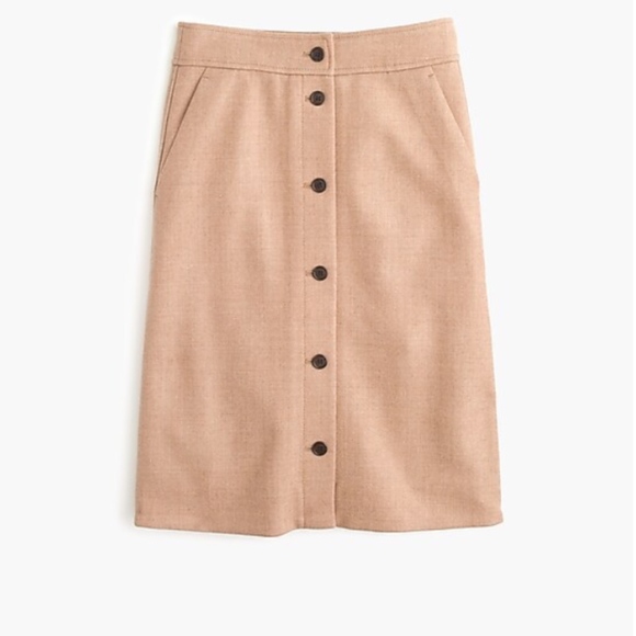 J. Crew Dresses & Skirts - J. Crew Wool Button Front Skirt Size 4